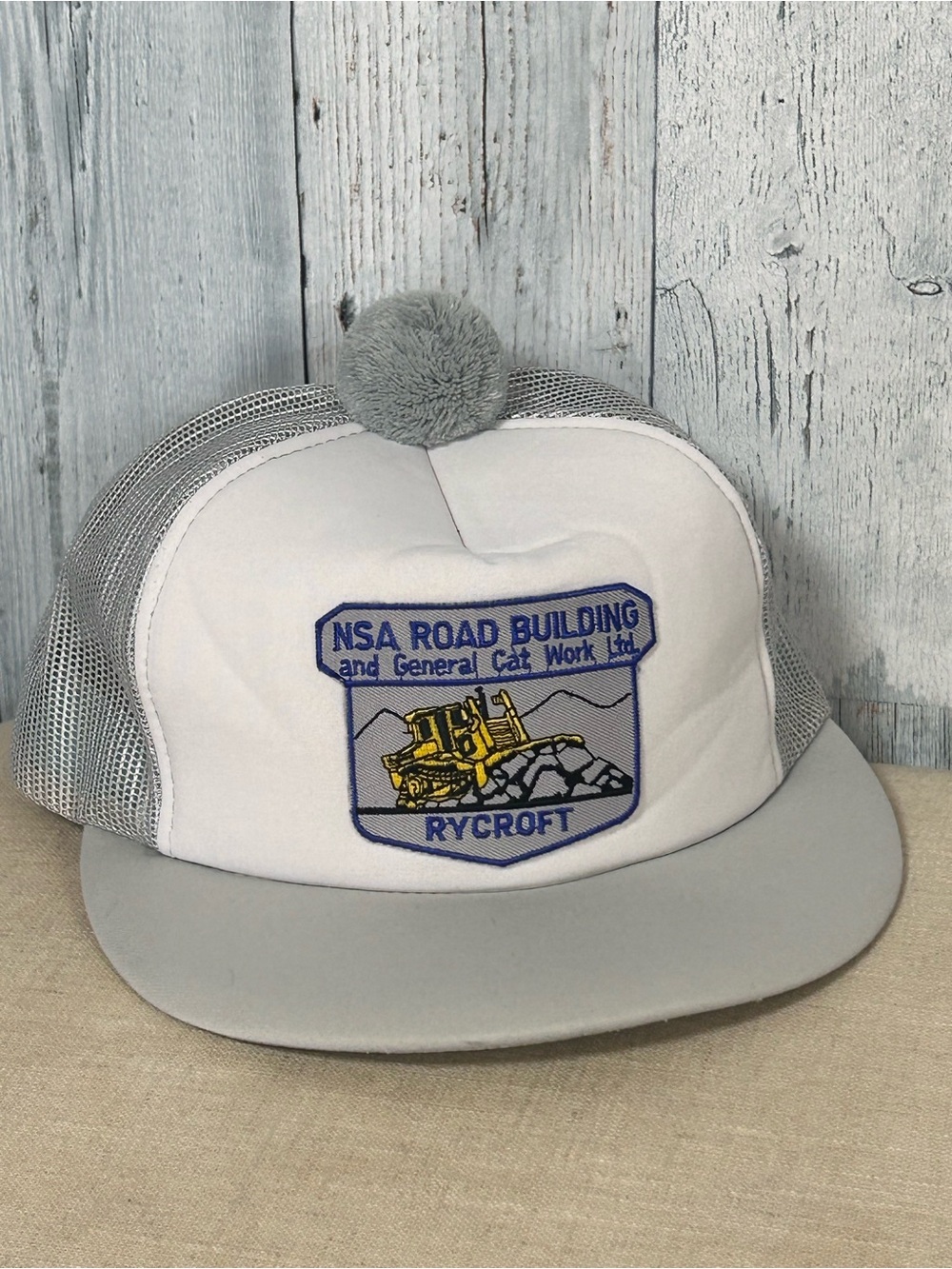 Vintage 1980s Rycroft Alberta Road Industrial Trucker Hat Snapback Workwear O/S